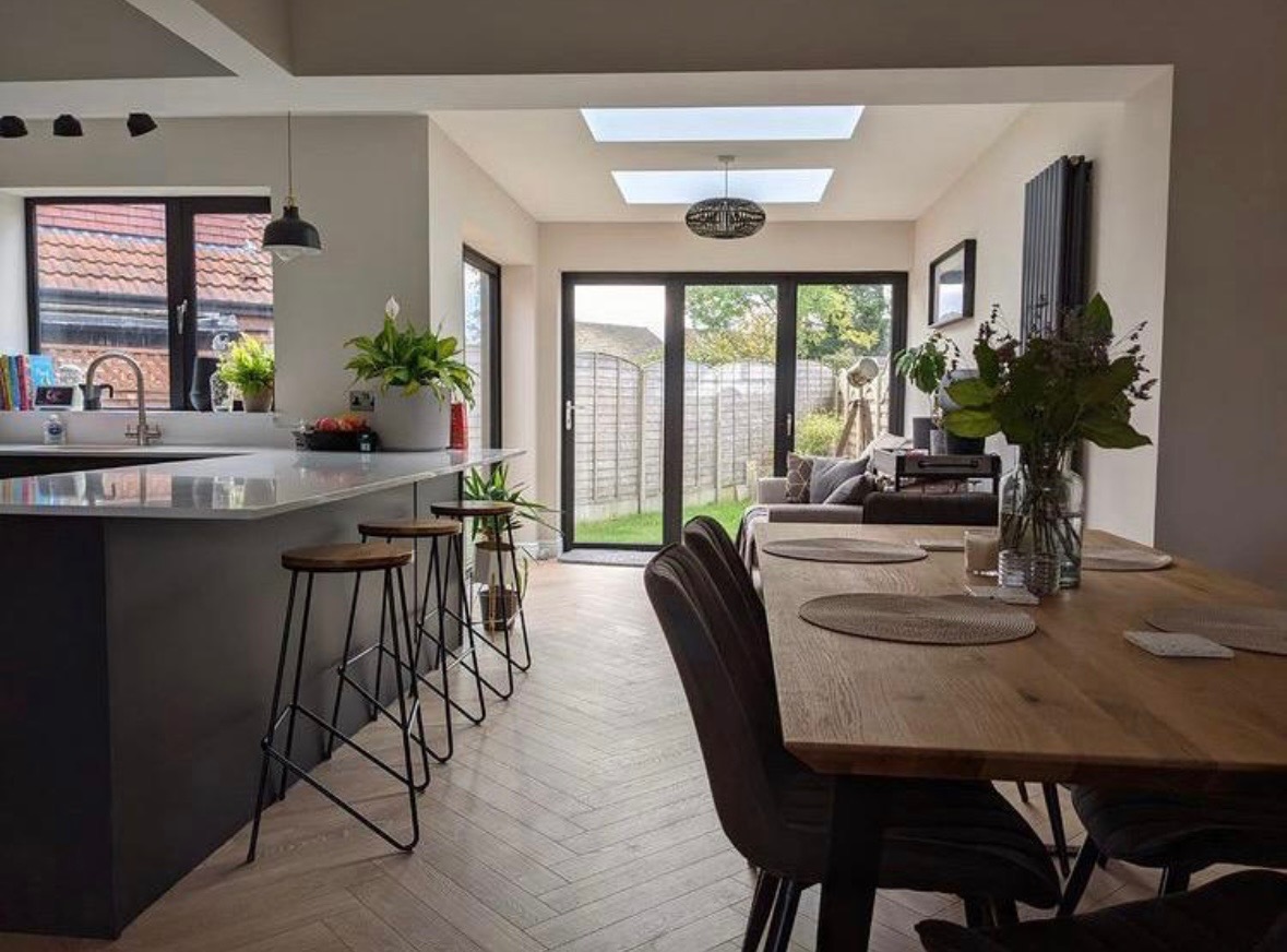 Skylighted kitchen diner extension Liverpool